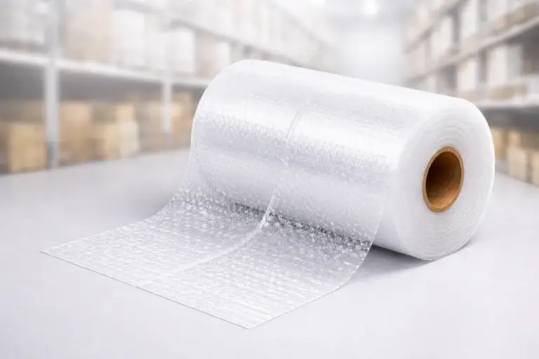 Rollo de plástico burbuja industrial para protección en embalaje