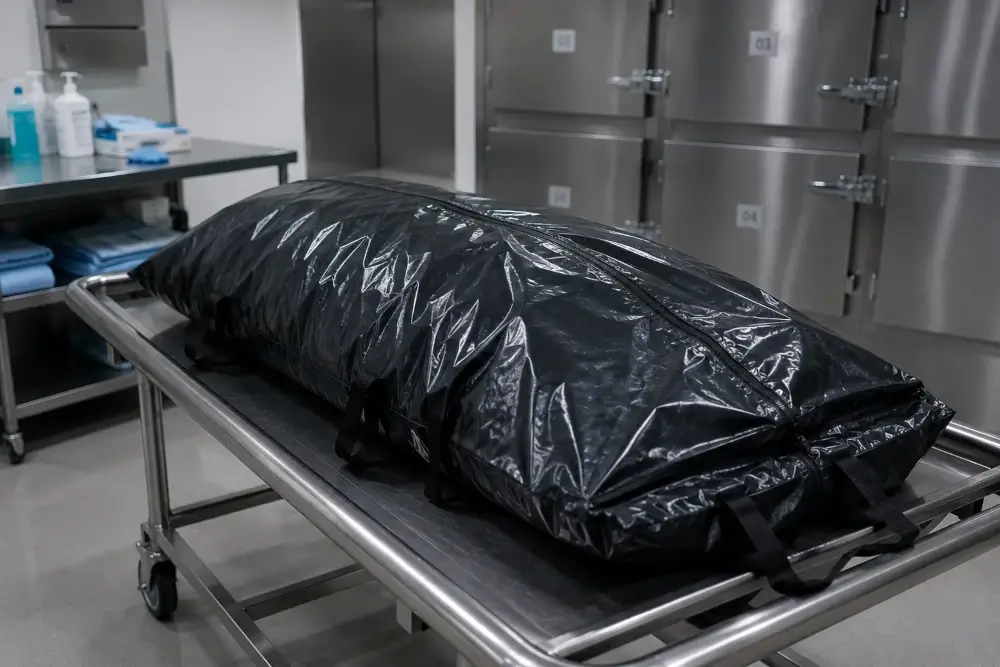 bolsa para cadáver utilizada en entorno hospitalario funerario e institucional