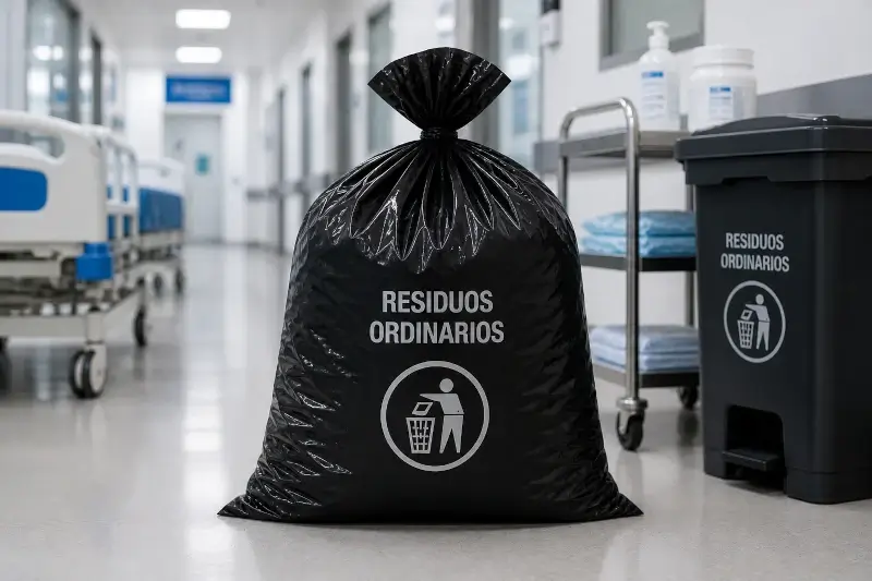 bolsa negra institucional para residuos ordinarios