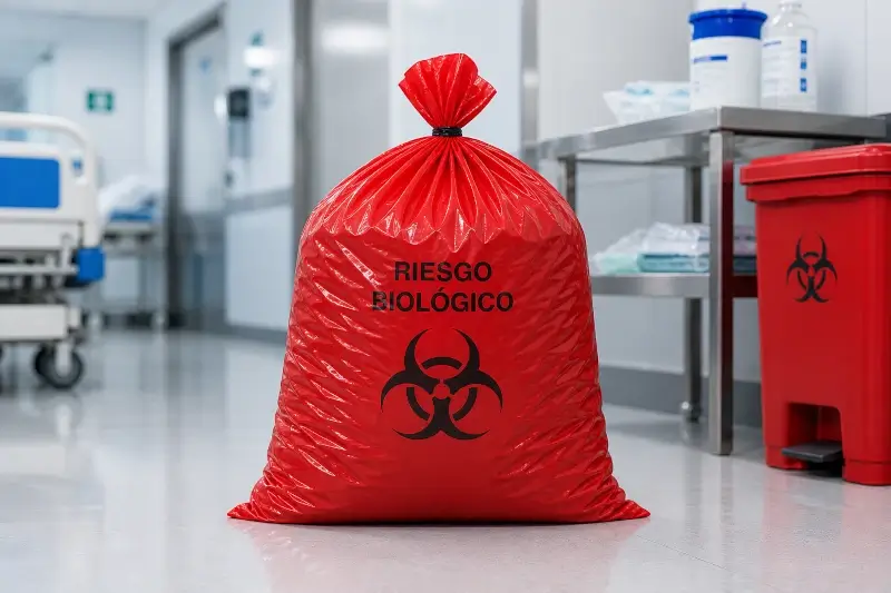 bolsa roja hospitalaria para residuos de riesgo biológico