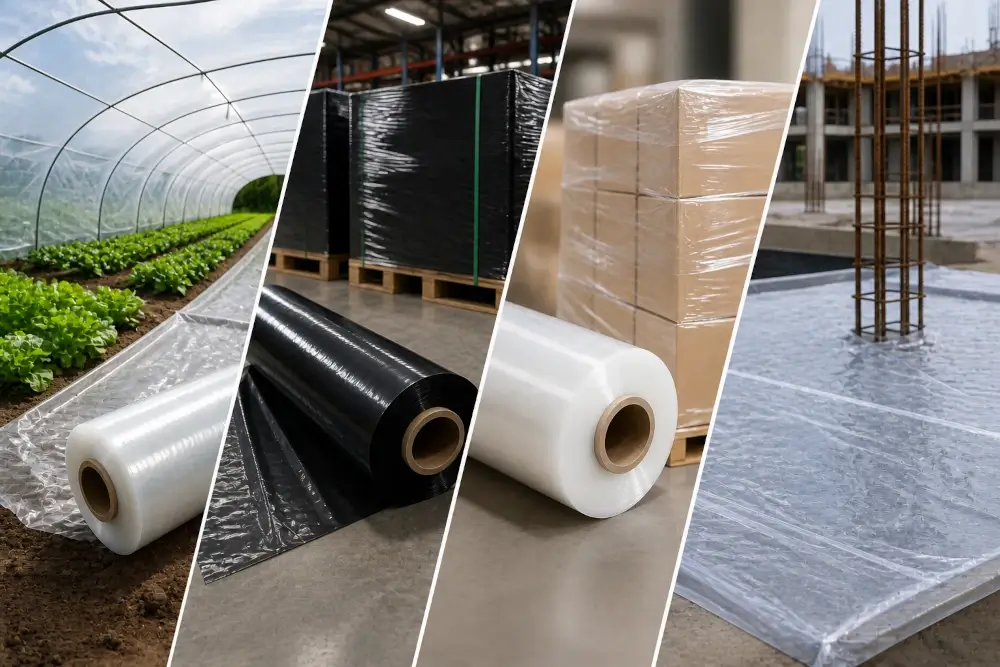 rollos plásticos utilizados en aplicaciones agrícolas industriales y de embalaje